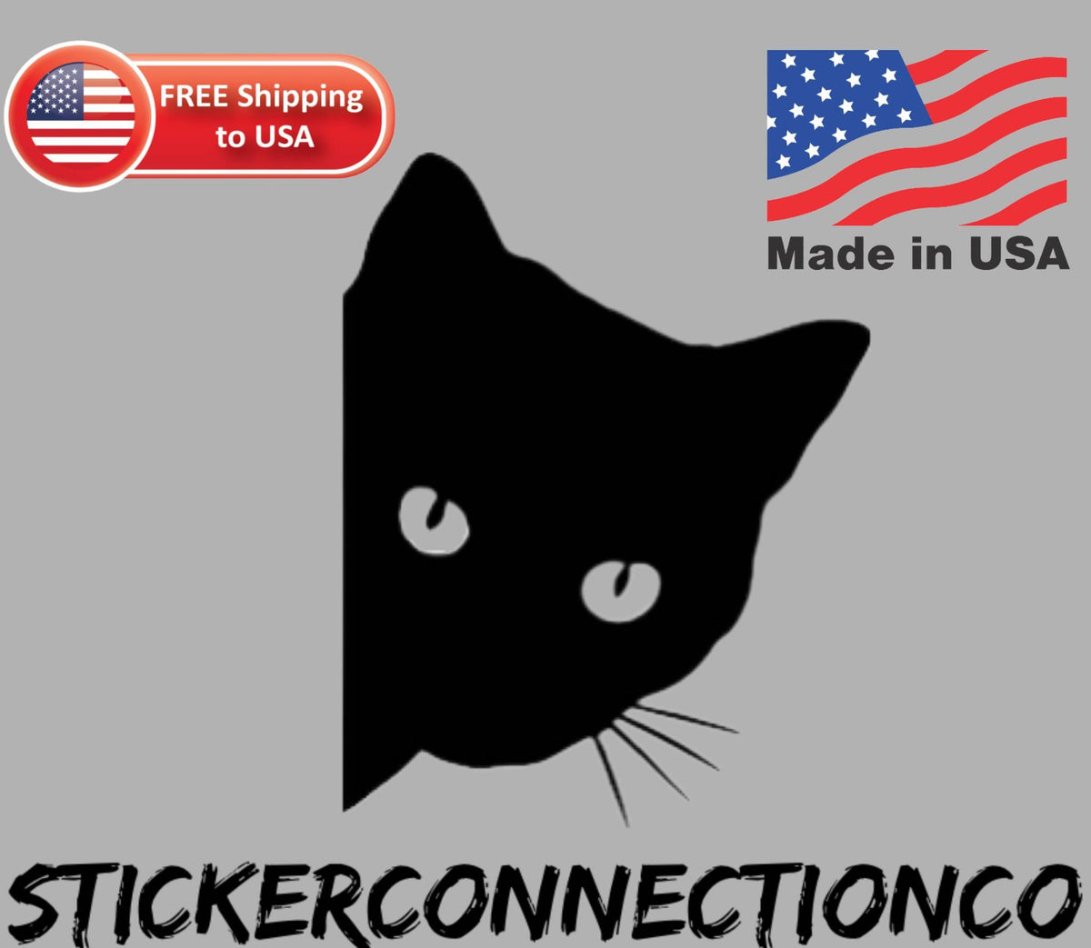 Peeking Cat Car Decal vinyl decal