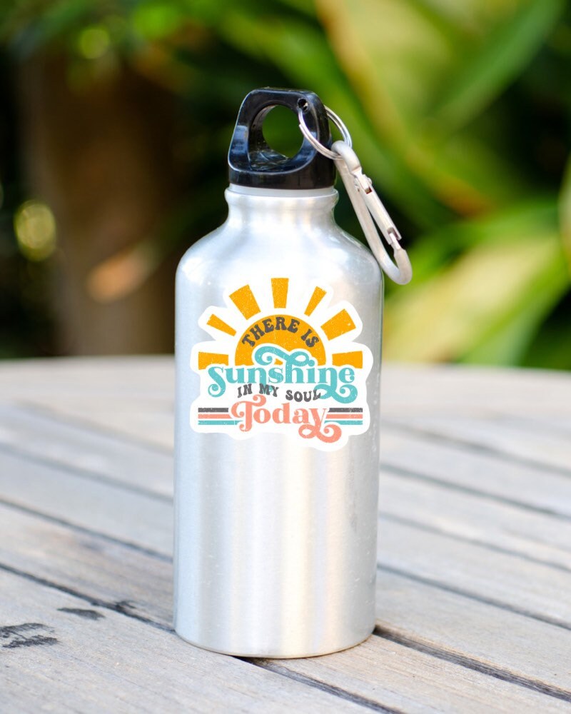 There Is Sunshine in My Soul Today sticker, retro sunset – view 2