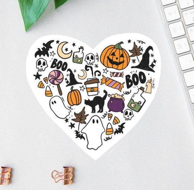 Halloween Heart sticker, boo crew