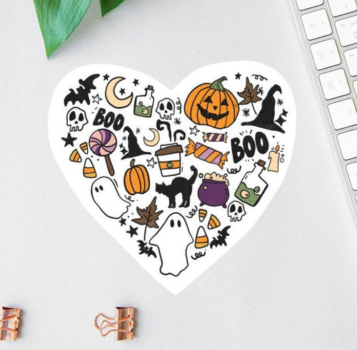 Halloween Heart sticker, boo crew