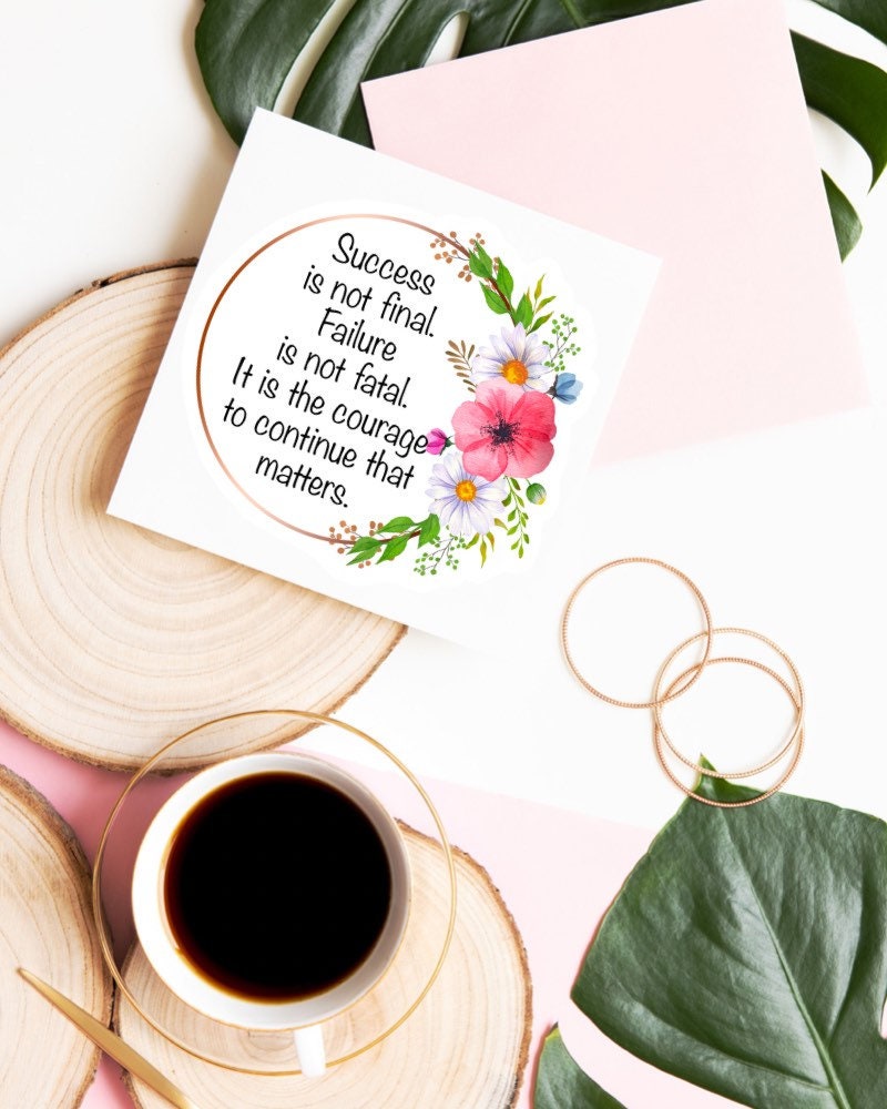 Success Is Not Final sticker, warrior quote – view 2