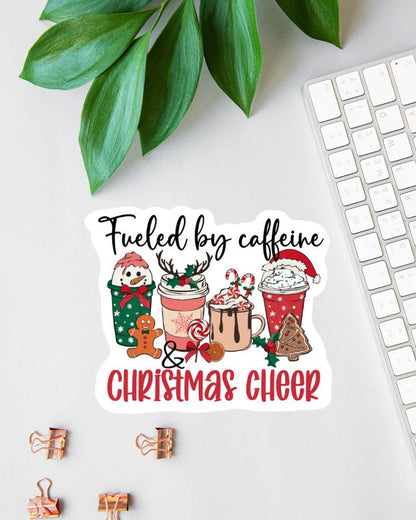 Fueled by Caffeine & Christmas Cheer sticker, winter vibe – view 4