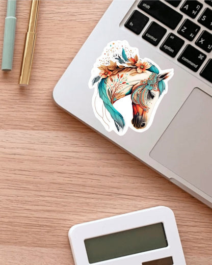 Floral Horse sticker, horse mom – view 2