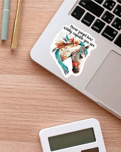 Never Forget How Wildly Capable You Are sticker, horse mom – view 3