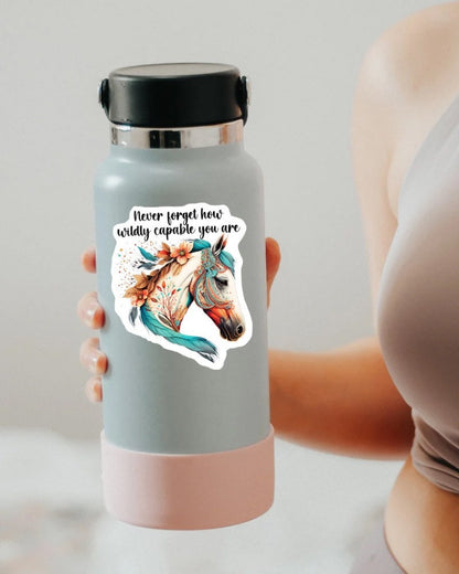 Never Forget How Wildly Capable You Are sticker, horse mom – view 2