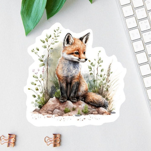 Woodland Fox sticker, woodland animals