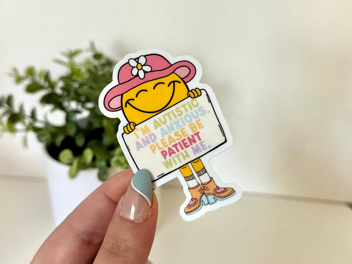 I Am Autistic & Anxious sticker, autism awareness