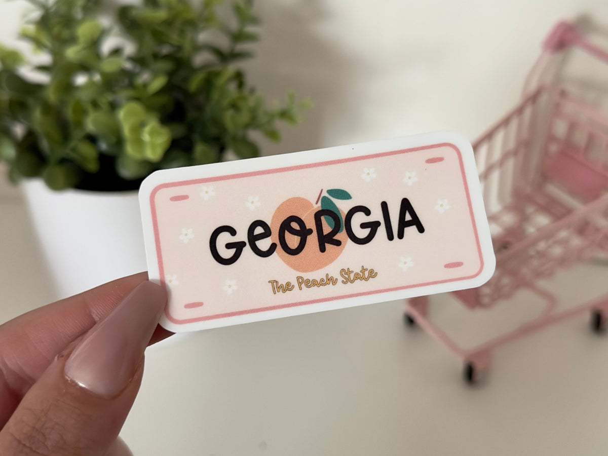 Georgia Plate sticker, the peach state