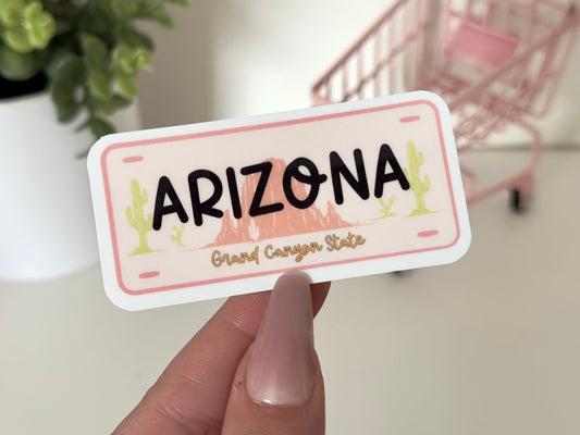 Arizona Plate sticker, the grand canyon state