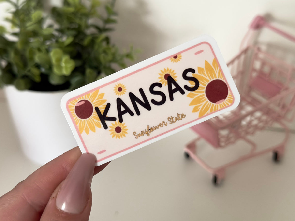 Kansas Plate sticker, the sunflower state