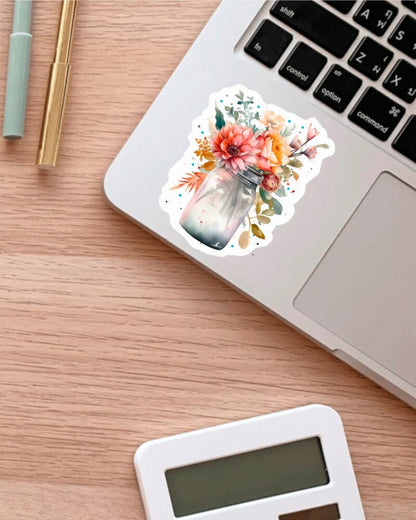 Flower Mason Jar sticker – view 3