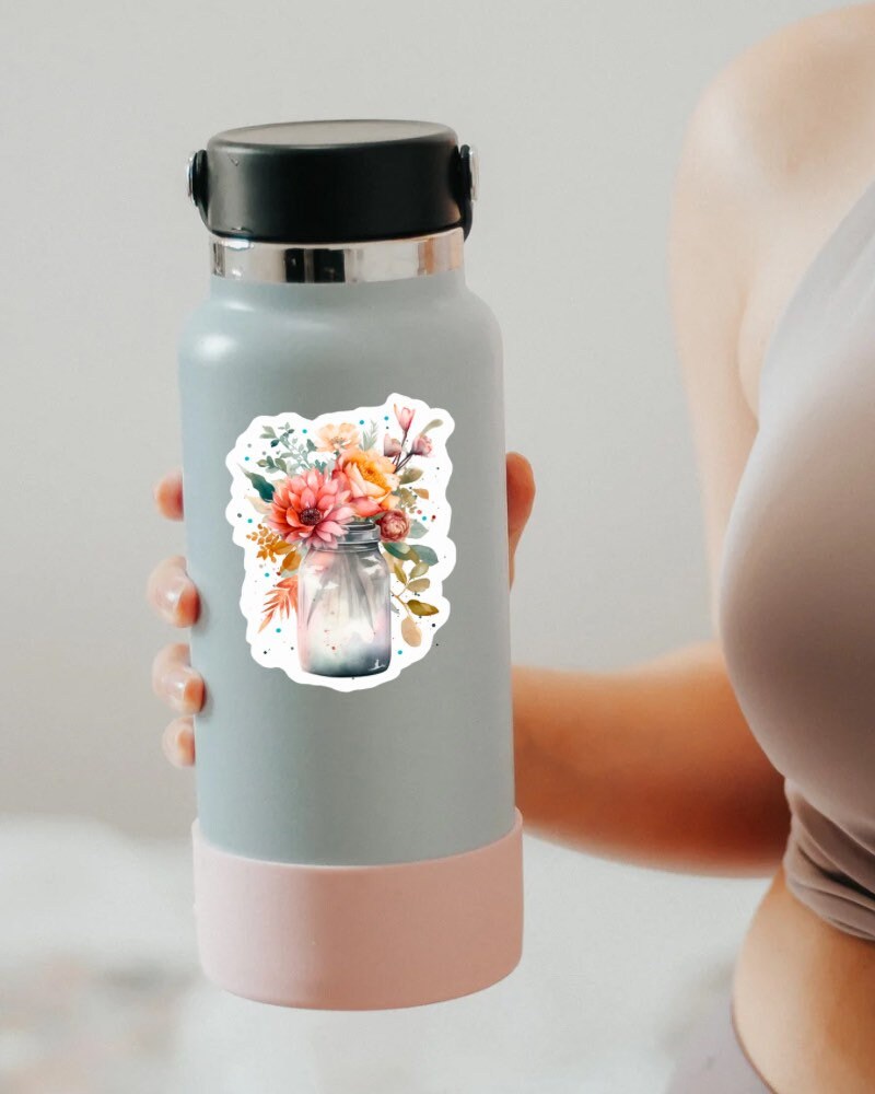Flower Mason Jar sticker – view 2