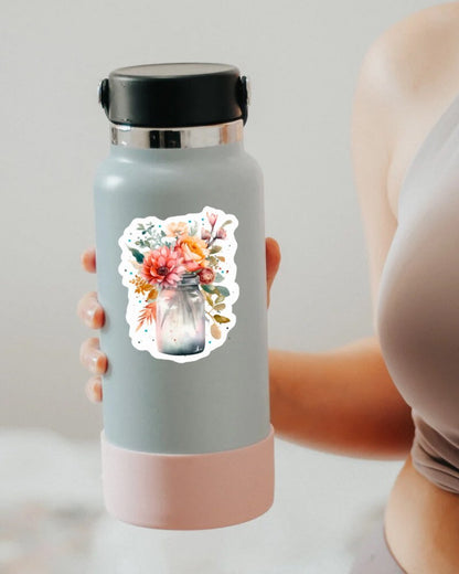 Flower Mason Jar sticker – view 2