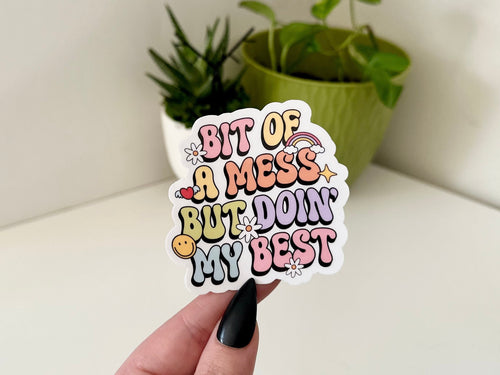 Bit of a Mess Groovy sticker