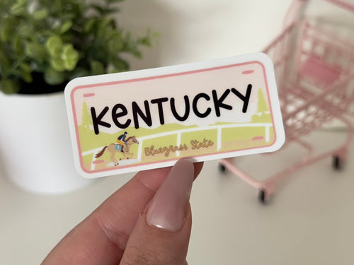 Kentucky Plate sticker, bluegrass state