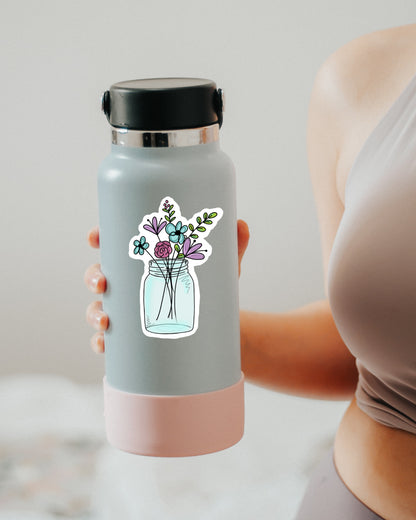 Flower Mason Jar sticker – view 2