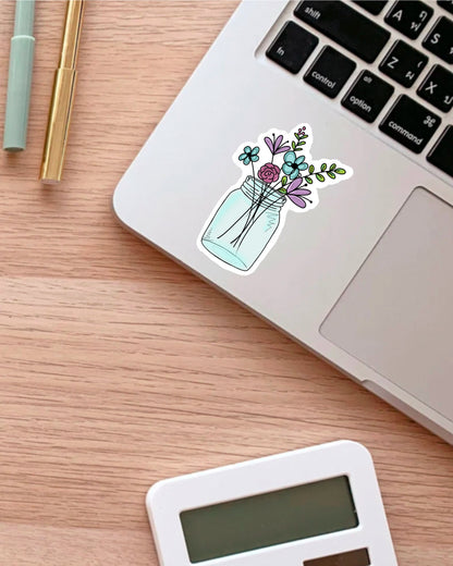 Flower Mason Jar sticker – view 3