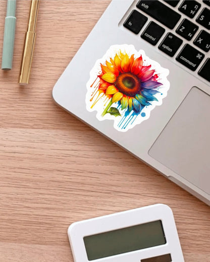 Rainbow Sunflower sticker – view 3