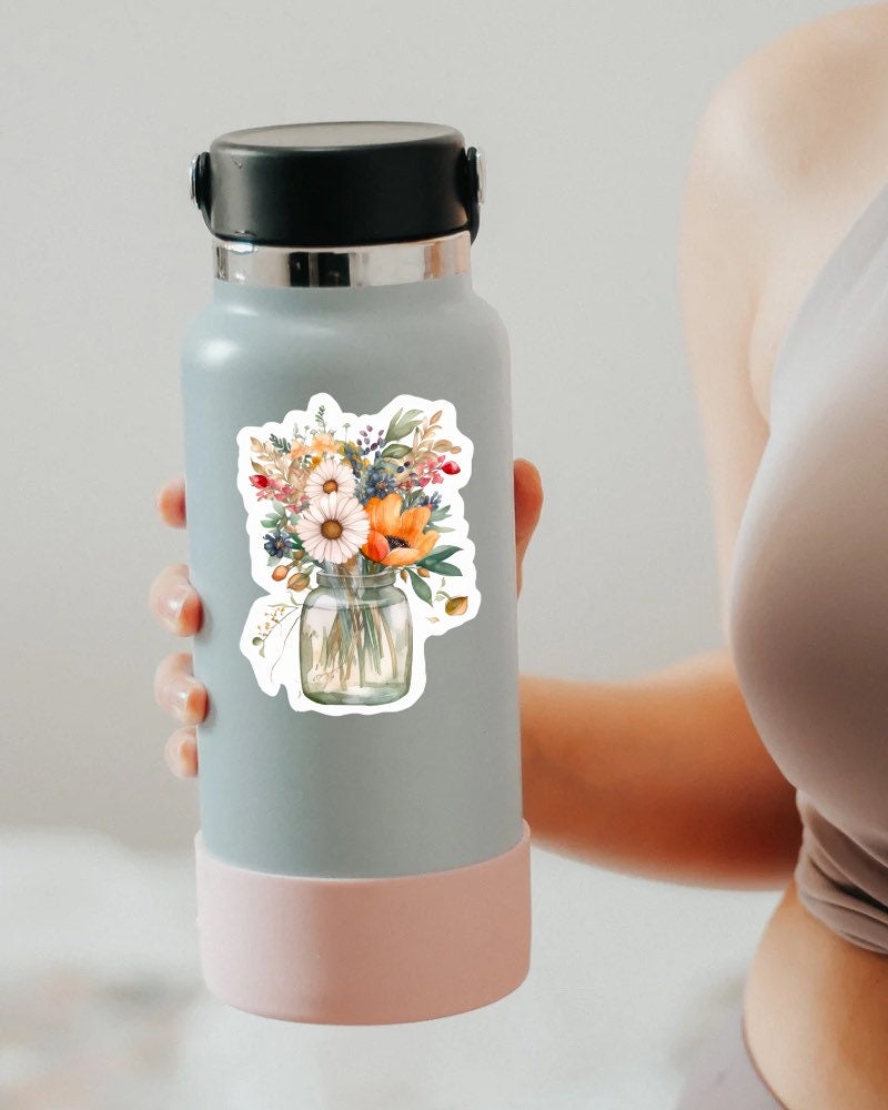 Flower Mason Jar sticker – view 2