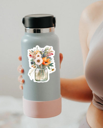 Flower Mason Jar sticker – view 2