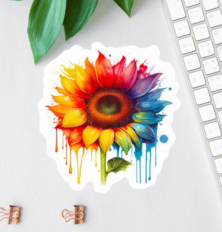 Rainbow Sunflower sticker