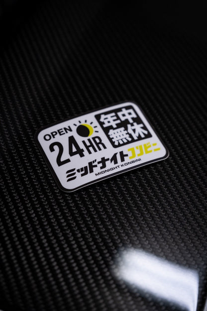24 Hour Konbini Transparent Sticker JDM car sticker