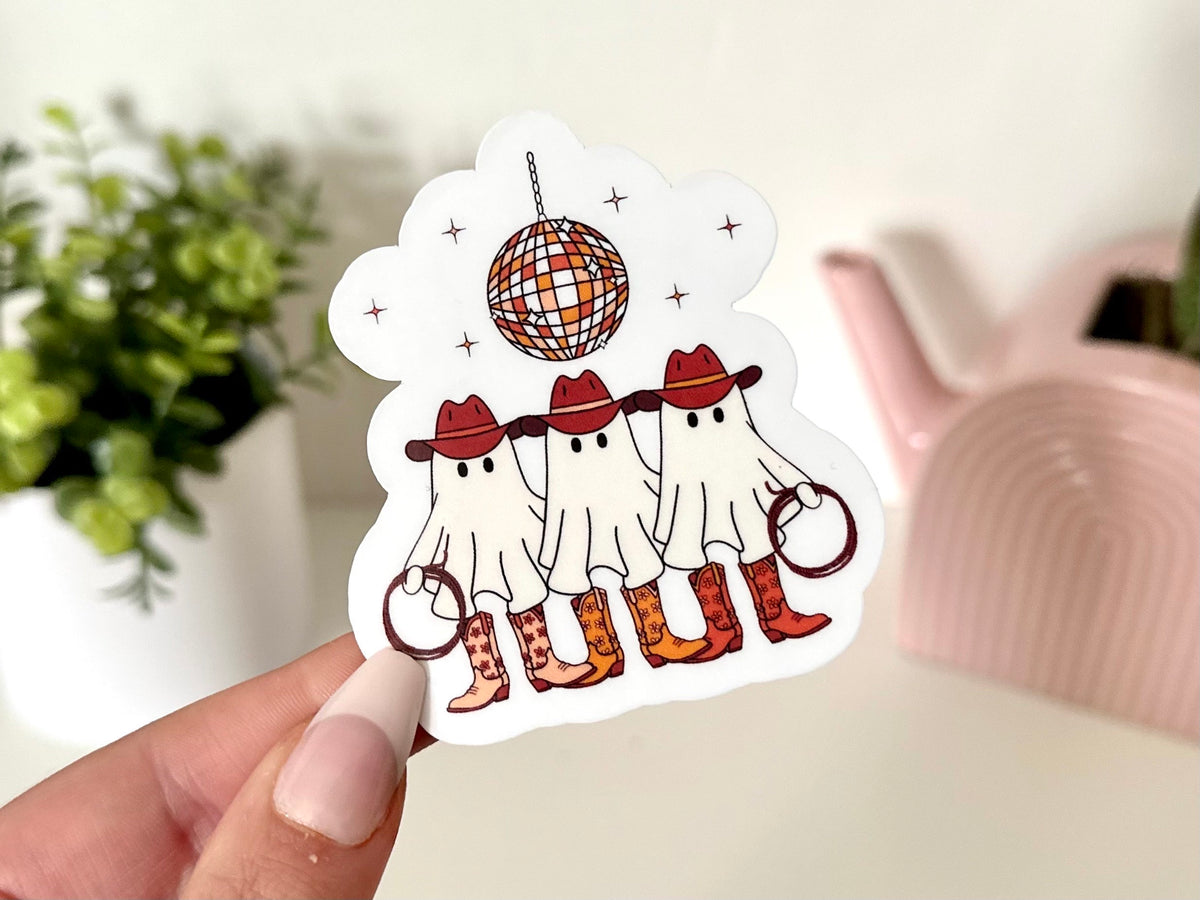 Disco Cowgirl Ghosties sticker