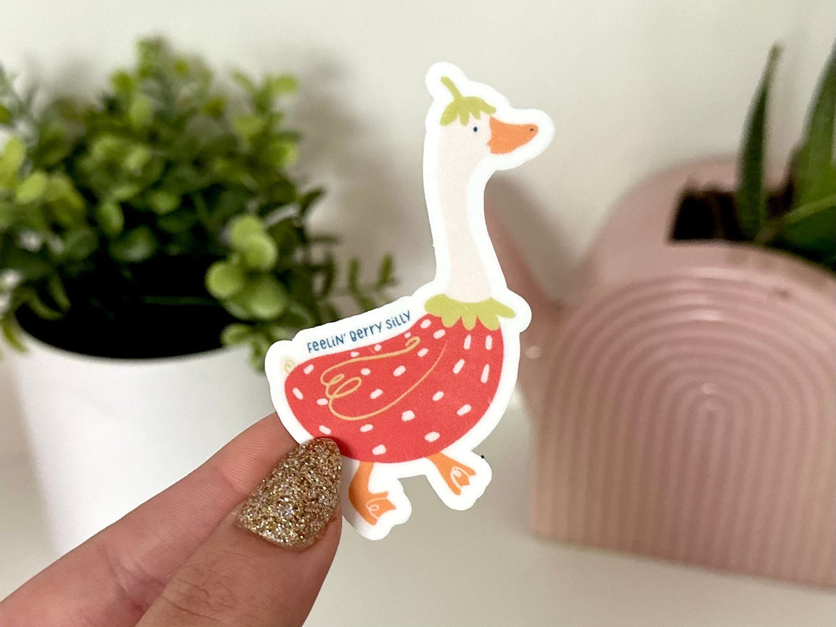 Strawberry Goose sticker