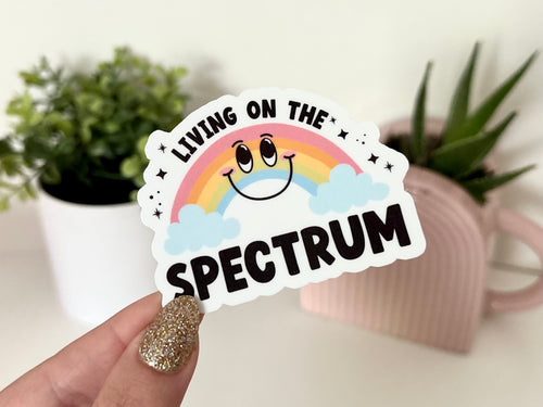Living on the Spectrum sticker, autism awareness