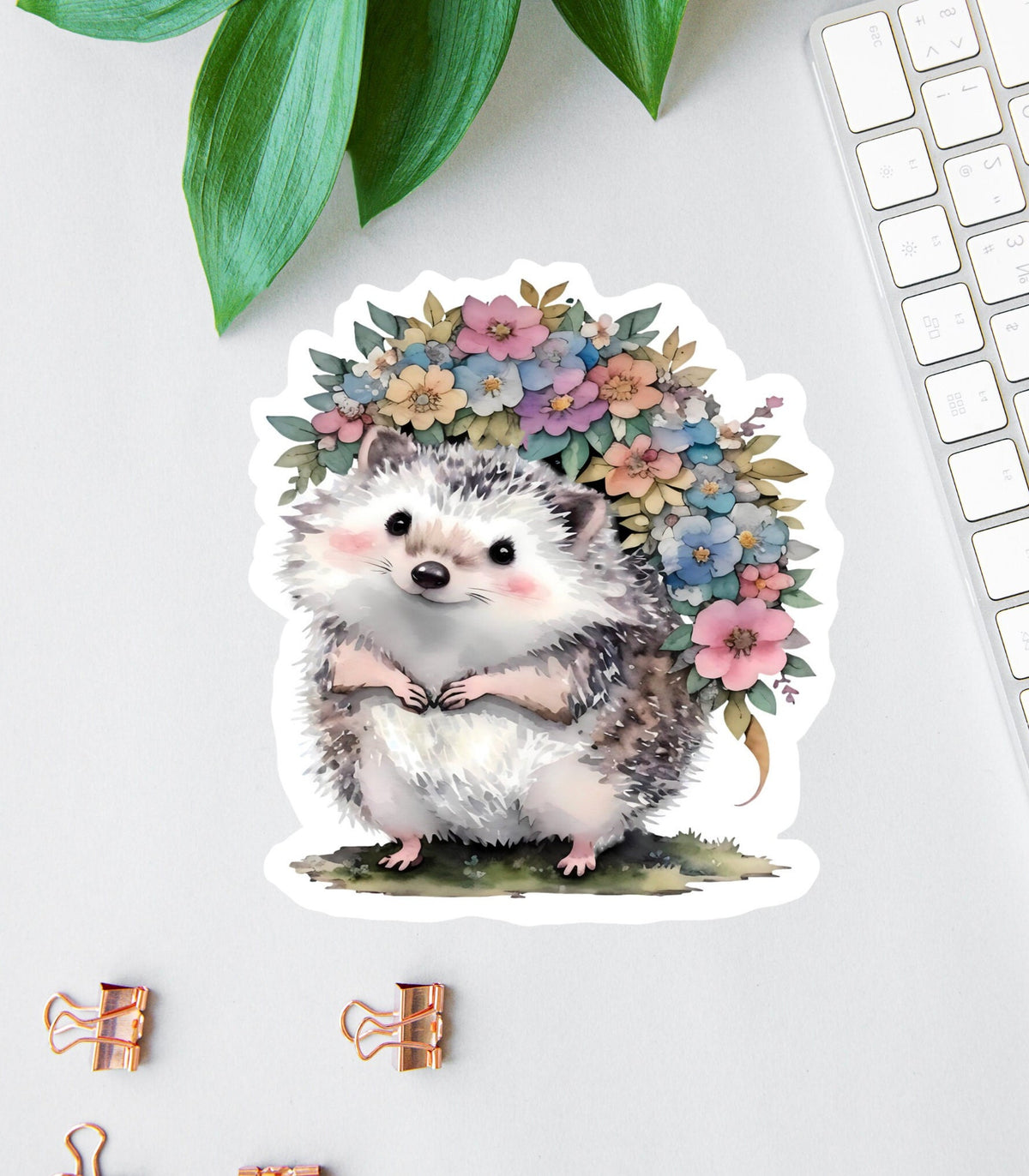 Cute Hedgehog sticker, woodland animals