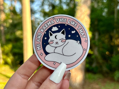 Me and Karma sticker, trending quotes – view 2