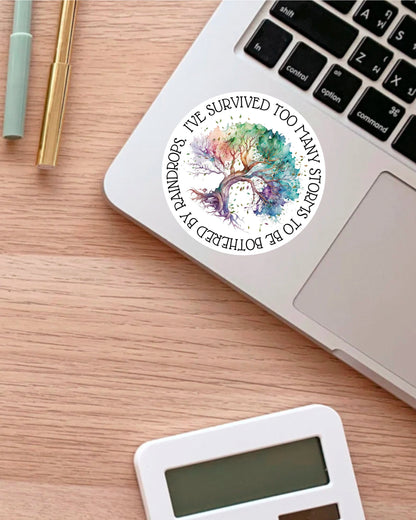 I Am the Storm sticker, warrior quote – view 2
