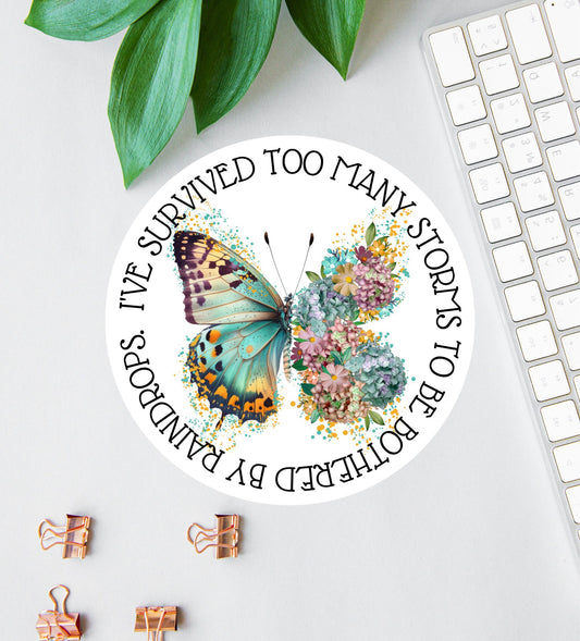 I Am the Storm sticker, warrior quote
