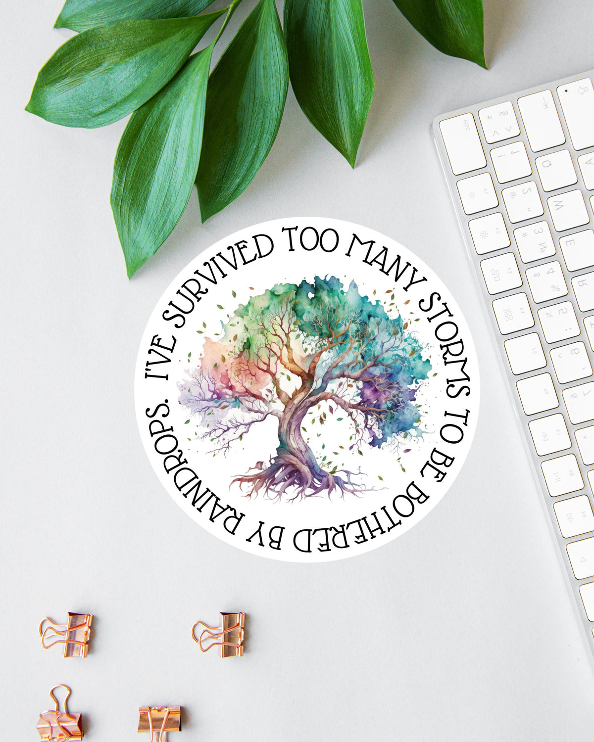 I Am the Storm sticker, warrior quote