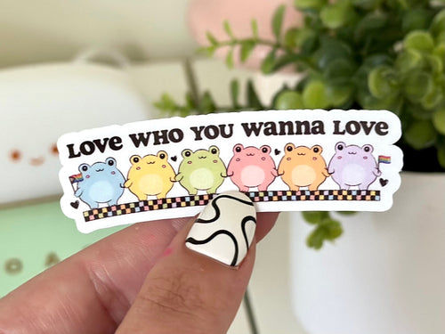 Love Who You Wanna Love Rainbow Frogs sticker