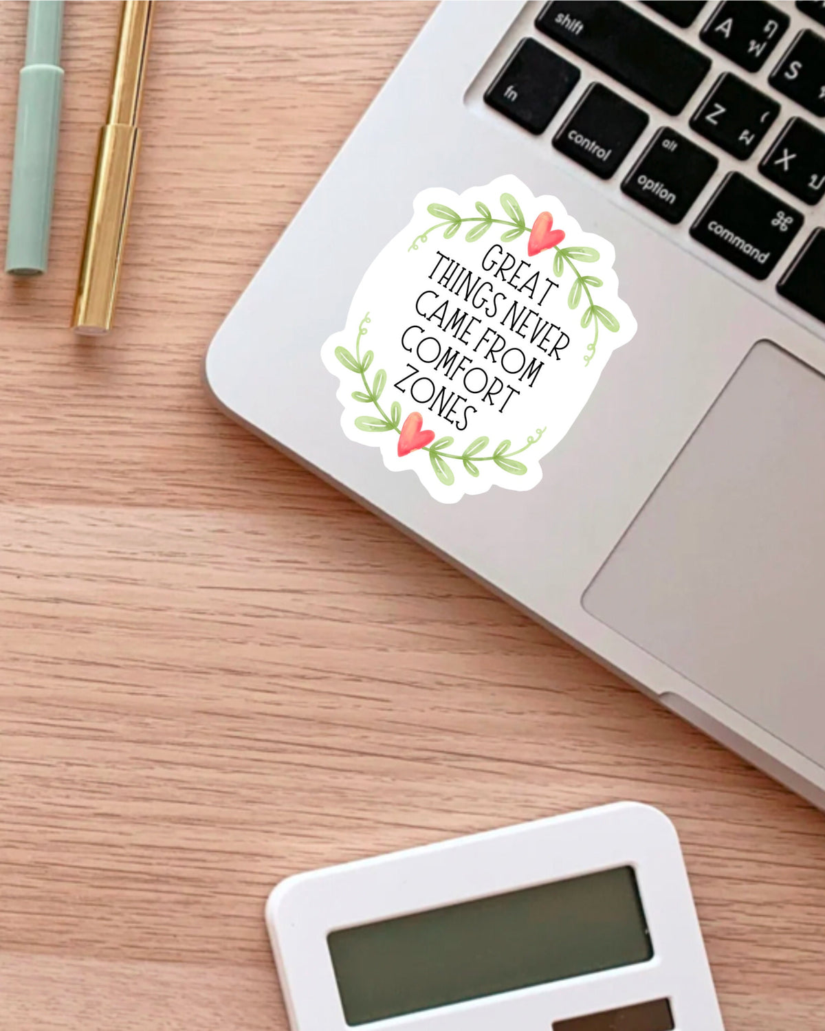 Great Things Never Came from Comfort Zones sticker, motivational mental health – view 3