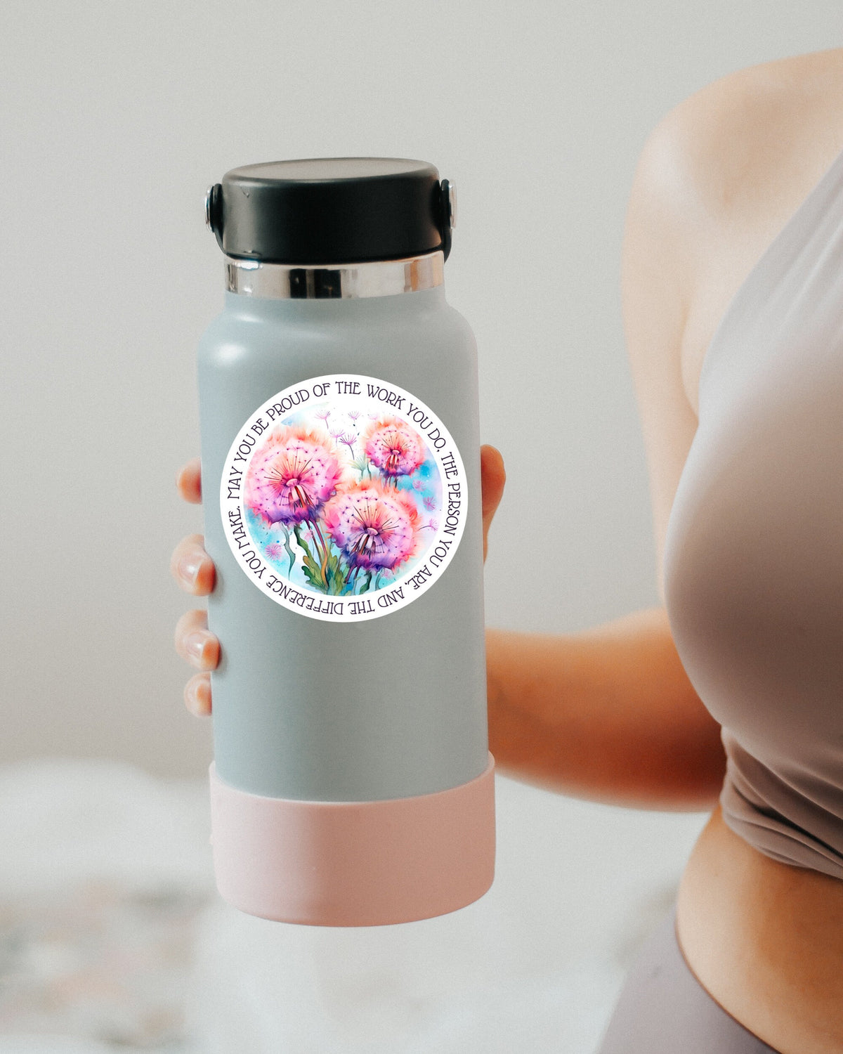 May You Be Proud of the Work You Do sticker, rainbow dandelion – view 3