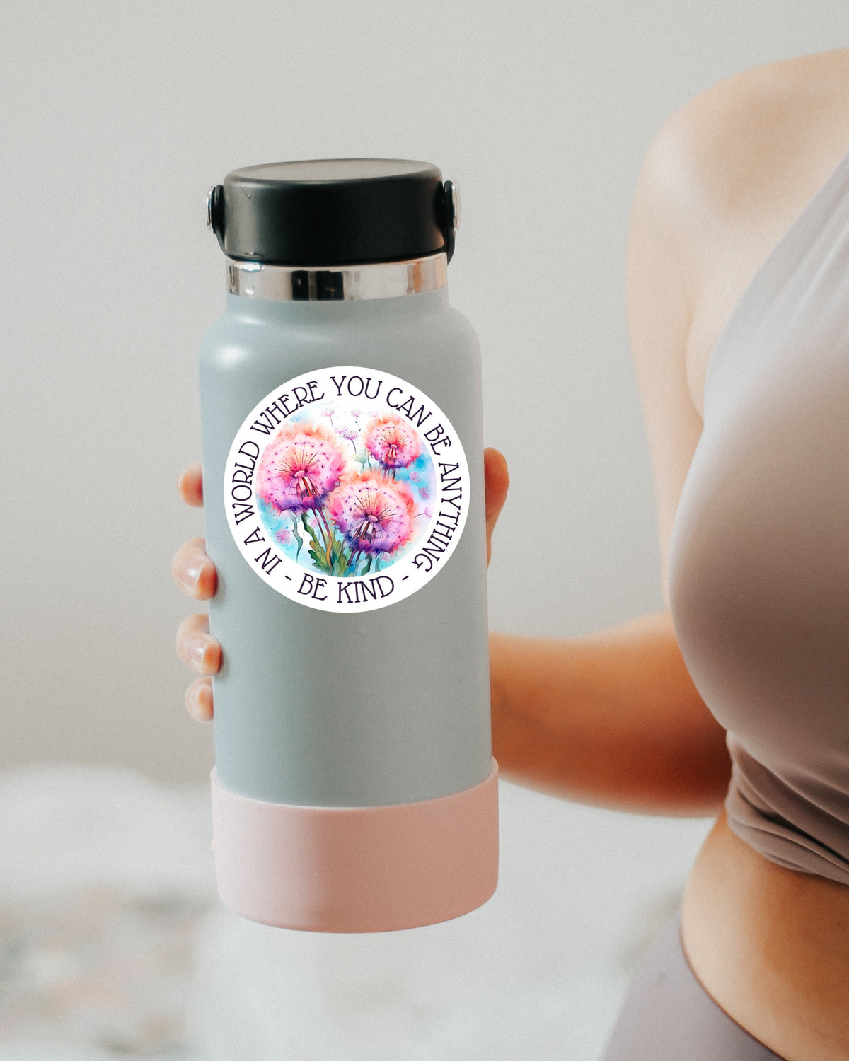 Be Kind sticker, watercolor dandelion – view 2