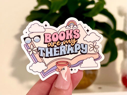 Books Are My Therapy sticker