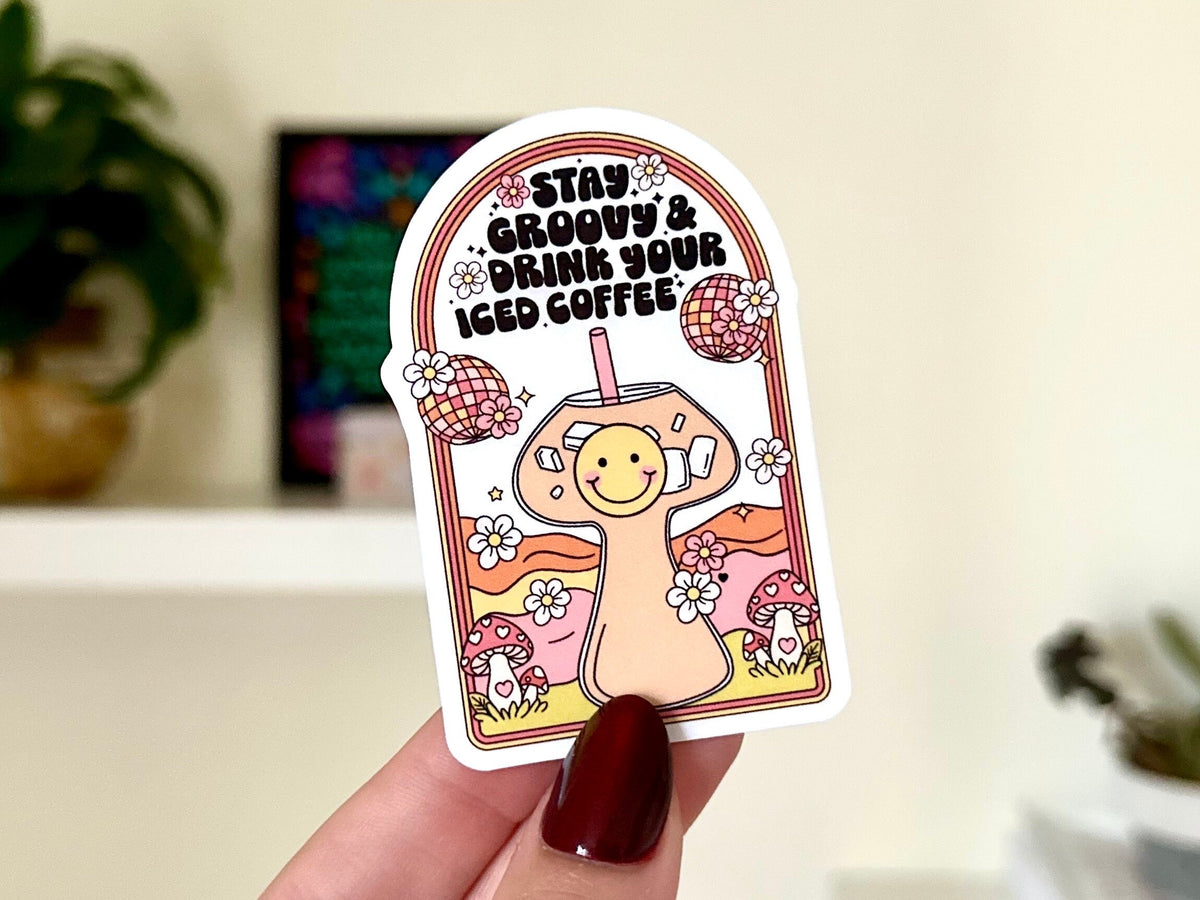 Groovy Iced Coffee sticker