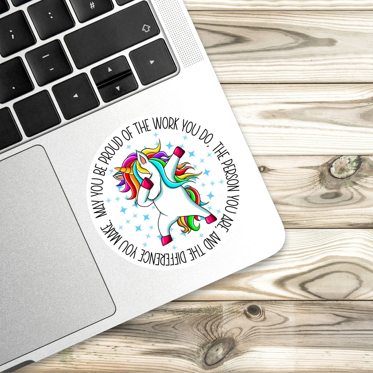 May You Be Proud of the Work You Do sticker, dabbing unicorn – view 3
