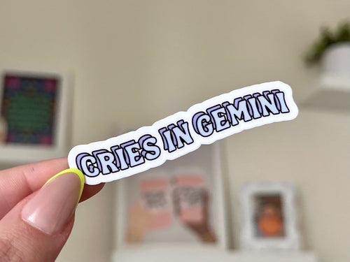 Cries in Gemini sticker, zodiac signs
