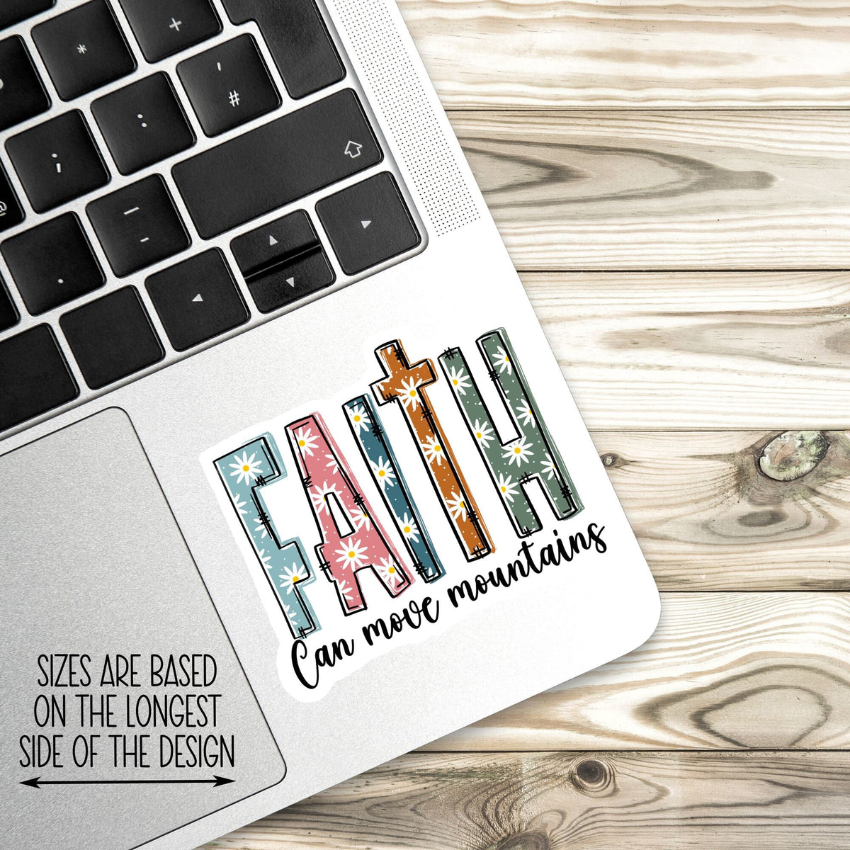 Faith Can Move Mountains sticker, car for women – view 3