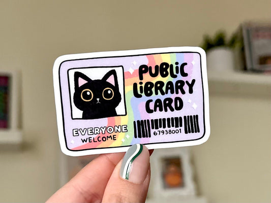 Public Library Card sticker, book club