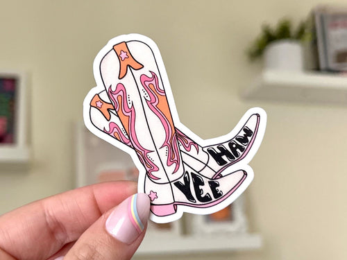 Yeehaw Boots sticker, country style