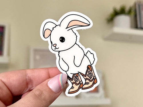 Bunny in Cowboy Boots sticker