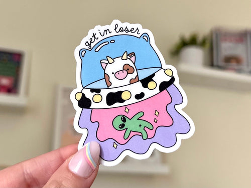 Get in Loser sticker, cow lover