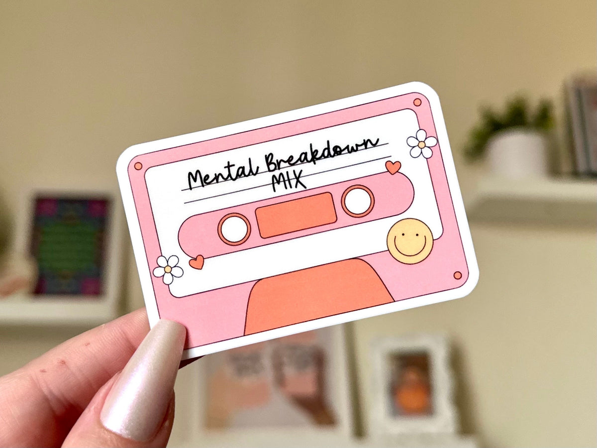 Mental Breakdown Mix sticker, stressed out