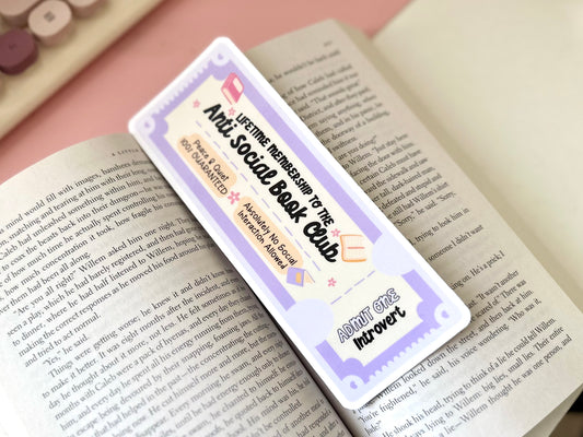 Lifetime Membership to the Anti Social Book Club Bookmark sticker