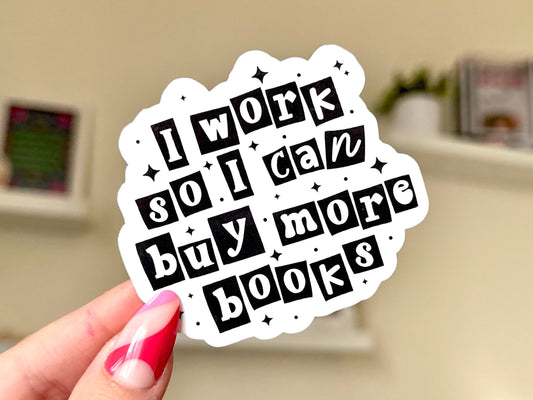 I Work for Books sticker